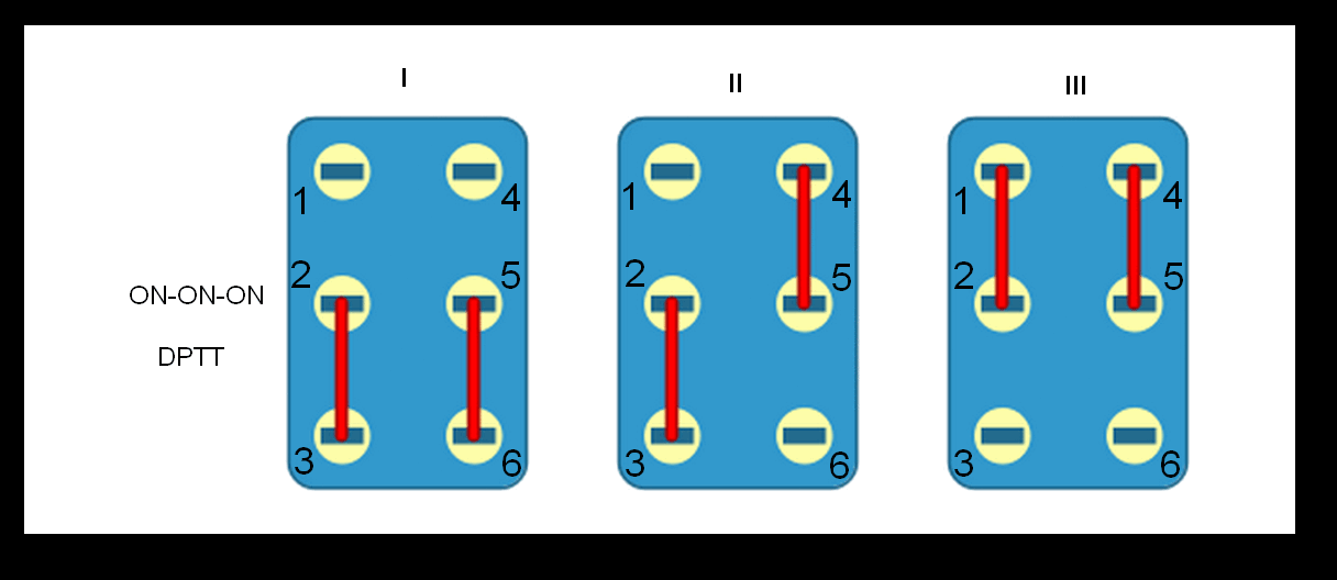 Как подключить шестиконтактный выключатель Переключатель трехпозиционный ON-ON-ON 12В/20А 6Р